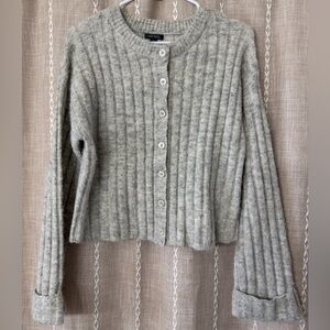 Wild Fable Light Gray Ribbed Cardigan